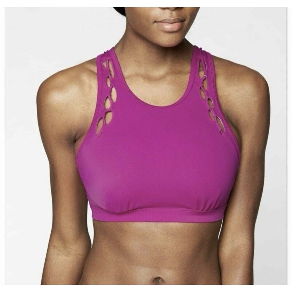 ATHLETA NEW Fuchsia Women's Size 34B/C Swim High Neck Loop Bikini Top Vacation